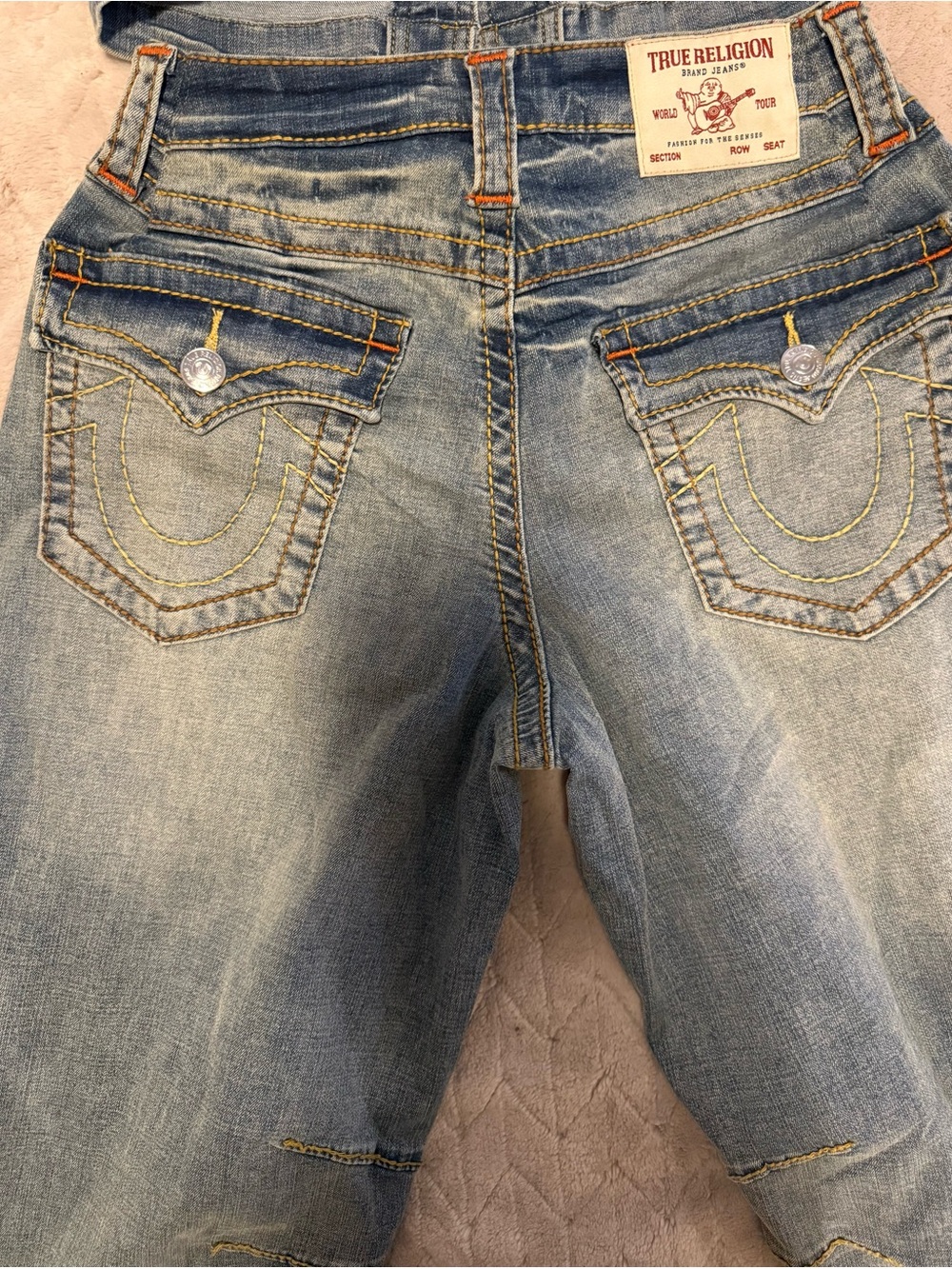 True Religion Women’s ' Light Blue Denim Logo Button-Front Top - Picture 5 of 9